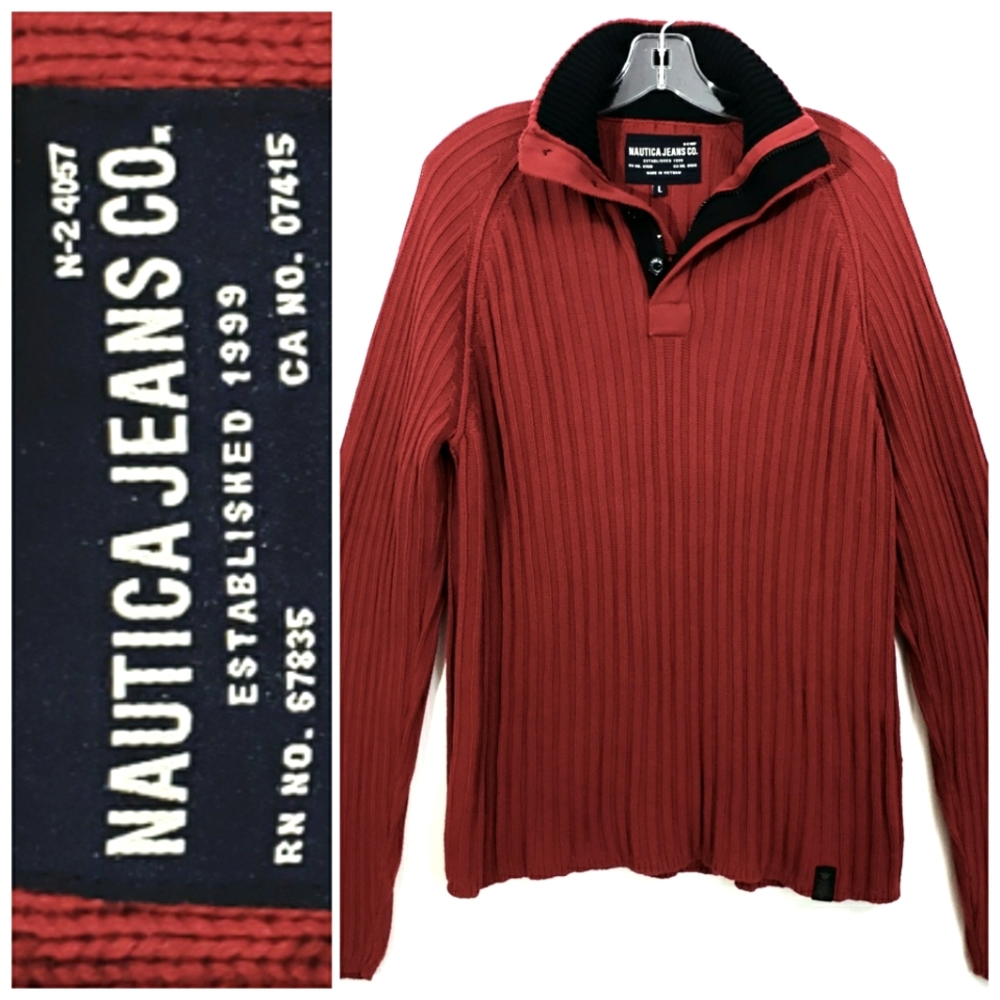 Nwot Nautica Jeans Co Red Longsleeve Turtleneck